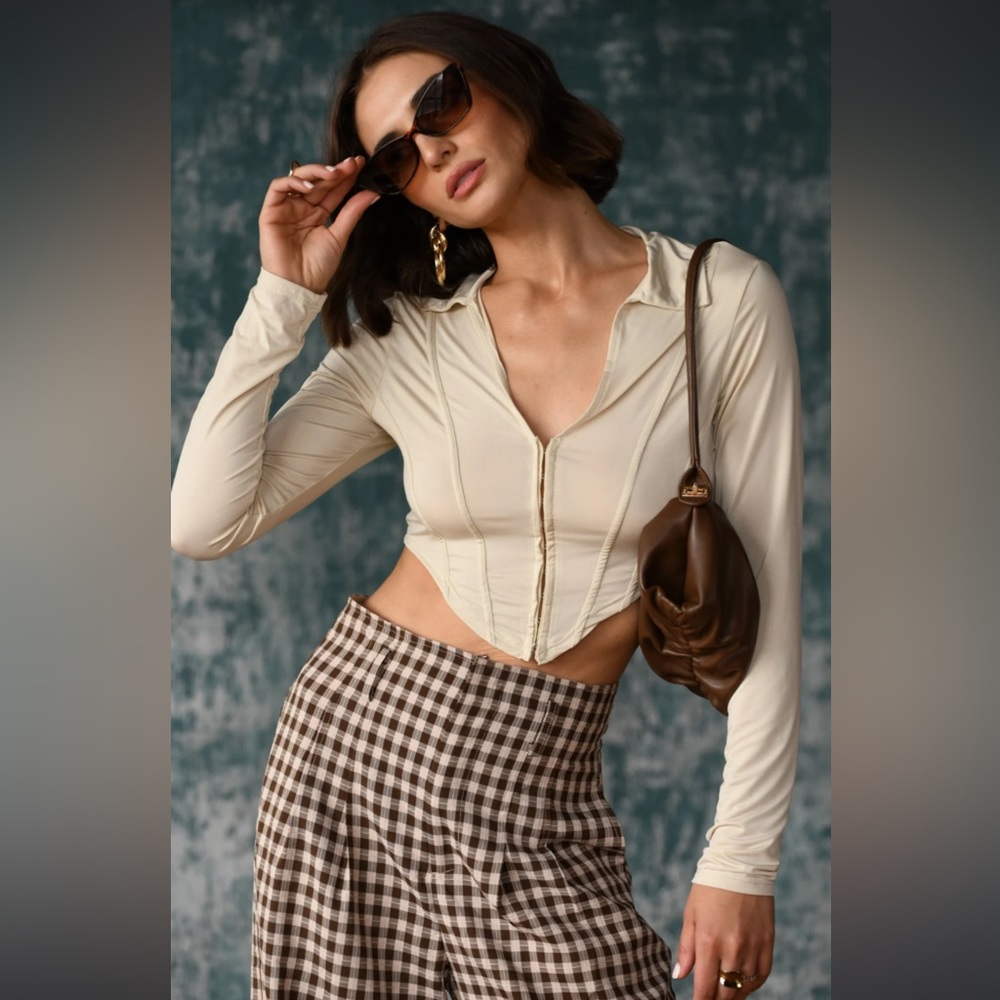 12th tribe Lanae beige corset top